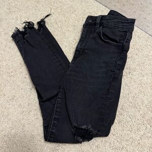 American eagle distressed super high rise jegging cropped